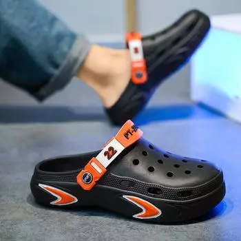 Baotou drag men s outer wear hole shoes men s trend outer wear casual beach shoes men s soft sole breathable tide sandals 40