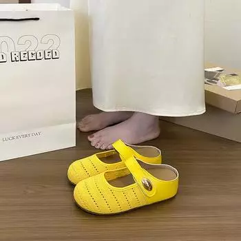 Baotou half slippers women s summer outer wear new fashion bohemian inner height increase niche hollow sandals 35