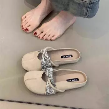 Baotou half slippers women s summer wear new women s gentle split-toe sandals single shoes 35