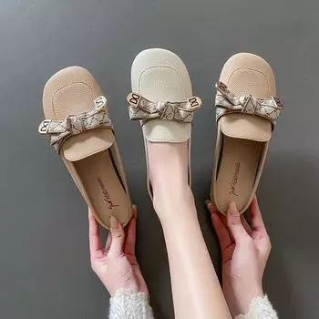 Baotou half slippers women s summer wear 2025 new flat-bottomed bow non-slip lazy Muller French cool slippers 35