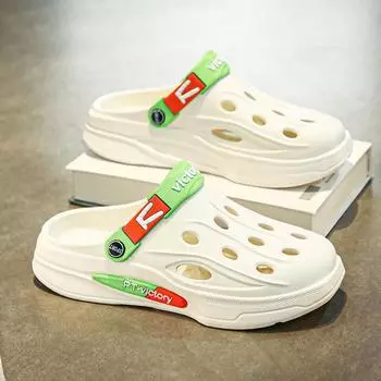 Baotou hole shoes men s trendy outdoor slippers foreign trade new lightweight sandals home trendy men s beach sandals 40 белый