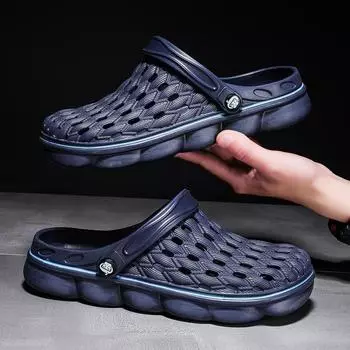Baotou hole shoes мужские летние новые уличные тапочки корейская версия студенческая пляжная обувь сандалии двойного назначения 40