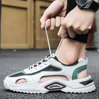 Baotou летняя новая сетчатая повседневная обувь для улицы, полые дышащие спортивные сандалии для путешествий на море, пляжная обувь для пар 37