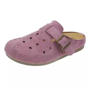 Баотоу полушлепанцы женские дырчатые туфли новые ленивые крутые шлепанцы толстая подошва летняя обувь на педали 35 фиолетовый