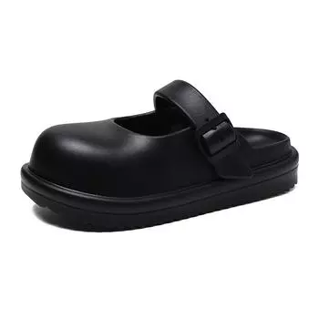 Баотоу полутапочки женские летние новые полуподдерживающие туфли-лодочки женские туфли шлепанцы женские 35-36 чёрный