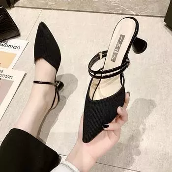 Baotou полутапочки женские лето 2025 новые ленивые женские туфли мода интернет знаменитости сандалии ins модная обувь 34