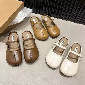 Baotou полутапочки женские туфли весна и осень ретро с юбкой прилив с подставкой для ног Mueller Shoes модная женская летняя дышащая обувь 35