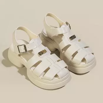 Сандалии Baotou Roman, женские летние новые плетеные пляжные туфли на платформе 35 чёрный