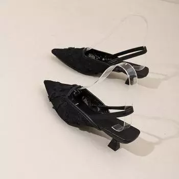 Баотоу с открытой пяткой, прохладные шлепанцы, женские, новые, летние, для улицы, темпераментные, под юбку, на высоком каблуке, универсальные, повседневные женские туфли 35