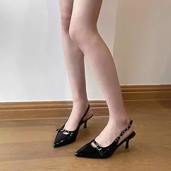 Baotou sandals women s summer 2025 new one-word with pointed head stiletto lady fashion temperament bridesmaid high heels 34