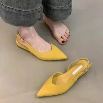 Baotou sandals women s summer outer wear simple pointed versatile not tired feet word with sandals summer skirt 35