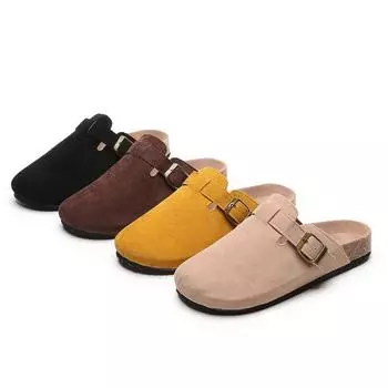 Baotou Slippers for Female Couple Cork Slippers Large Roman Shoes Half Slipper Shoes 35 жёлтый