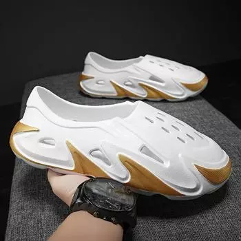 Baotou slippers home 2025 summer new coconut hole shoes light beach shoes men s foreign trade sandals 41 белый