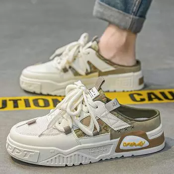 Baotou slippers men s 2024 summer new trendy brand mesh thin leisure work sports lazy one pedal sandals 39