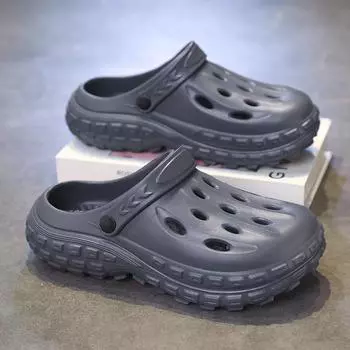 Baotou Slippers Men S And Women S Same Travel Sports Beach Sandals Men S Outdoor Comfortable Solid Color Hole Shoes 36-37