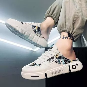 Baotou slippers summer new breathable trend heel-less half-drag board shoes lazy one pedal outside casual beach 39