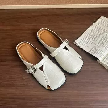 Baotou slippers summer new wear soft-soled single shoes sandals lazy shoes fashion hollow shoes 35