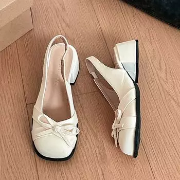 Baotou thick heel sandals women s summer wear bow with skirt Mary Jane single 35