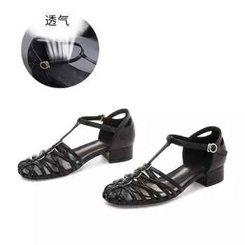 Baotou woven Roman sandals women s 2025 summer new hollow small fragrant sandals casual fashion outer women s shoes 35