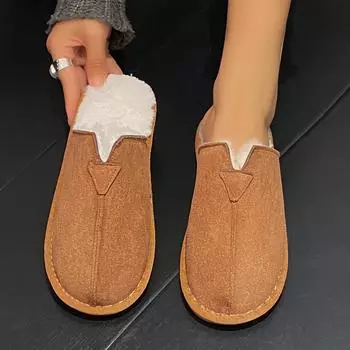 Baotou женские осенне-зимние новые теплые тапочки 36 чёрный