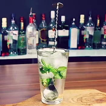 Bar Mixing Spoon High Quality Stainless Steel Bar Drink Stirrer Rotating Stirring Spoon Cocktail Mixing Tool Mashing Fruit