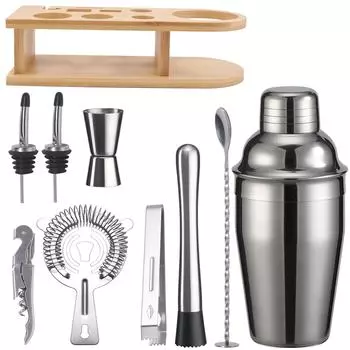 Bar Shaker Shaker Stainless Steel Japanese Shaker Semicircular Cocktail Shaker 10-Piece Set Set of 10