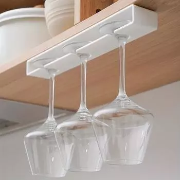Bar Wine Glass Rack Metal Hanging Rack Non-drilled Cup Holder In Kitchen Dining Room Upside-down Rack for Household Wine Glasses