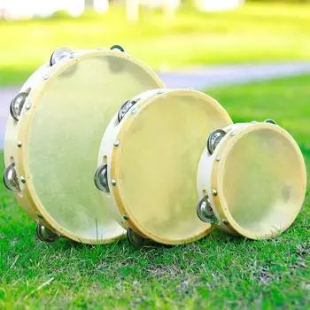 Барабан из овчины Кожаный ручной тамбурин Деревянный ручной барабан Просвещение Образование 4inch