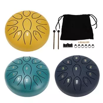 Барабан Rain Drum 6 дюймов 11 тонов стильный внешний вид углеродистая сталь ручной пан-барабан перкуссия Green