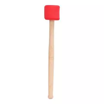 Барабанная колотушка с ручкой из клена, удобная рукоятка, молоток для барабана, ударная колотушка с красной головкой