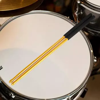 Барабанные палочки из алюминиевого сплава, молоточки, 1 пара, музыкальные классические джазовые барабанные палочки, металл gold