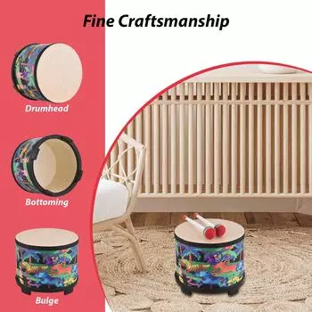 Барабанный ударный инструмент 8-дюймовый напольный барабан для подарка на Рождество и день рождения Бонго напольные барабаны с 2 барабанными молотками Инструмент