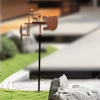 Барабанщик, ветряная мельница, украшение сада, колышек для декора двора, статуя перкуссиониста, ветряная скульптура для