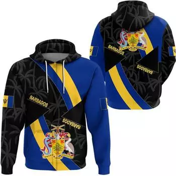 Барбадос, Южная Америка, флаг страны, 3D-печать, толстовки с капюшоном на молнии, новые модные толстовки с капюшоном для мужчин и женщин, для занятий спортом на открытом воздухе, для спортзала 2024 S