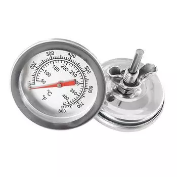 Barbecue Charcoal Grill Thermometer Pit Wood Smoker Thermometer Temperature Gauge Grill Pit Thermometer Fahrenheit/ Kitchen