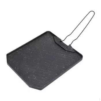 Решетка для барбекю с антипригарным покрытием и ручкой. balck