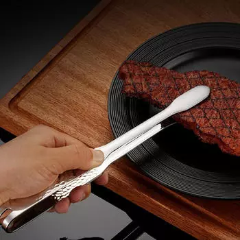 Barbecue Tongs Kitchen for Cooking Baking Bread Clamp Pastry Indoor Outdoor 1.5cmx23.5cm