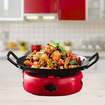 Барбекю Разогреватель Походная Посуда Шабу Двойная Ручка Сухая Сковорода Вок Сковорода для красный