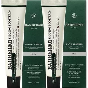Крем для бритья Barber 501 Shaving Booster, зеленый, 66 мл, 2 шт.