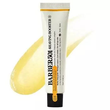 Крем для бритья Barber 501 Shaving Booster, желтый, 66 мл, 1 шт., корейское бритвенное лезвие