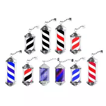 Barber Pole Light Hair Salon Traditional Waterproof Classic Wall Mounted Barber Shop Pole Strips Light Barber Shop Pole LED