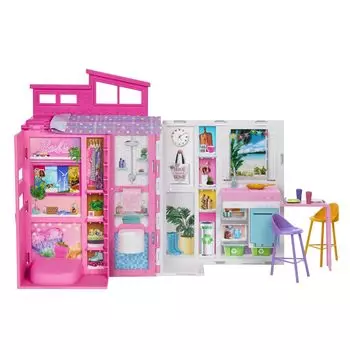 Барби Барби 65 розовый дом продан Кукла Барби для детей от 3 лет и старше Розовый HRJ76 Chikyu-friendly 2-этажный (кукла отдельно) кукла-одевалка/домик