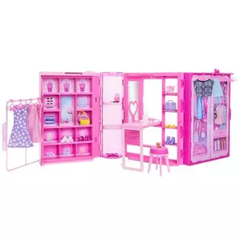 Барби новая Стильная розовая мечта гардероб Кукла продается отдельно Кукла Барби игровая Возраст от 3 лет и старше Розовый HXD59 (Барби) Прибытие Барби! Одеваемая кукла/домик