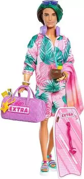 Barbie Extra Fly Ken Doll with Travel Clothes Accessories Beach-Themed & [item]