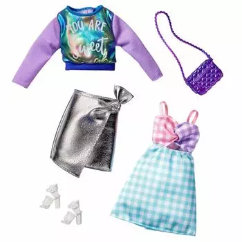 Barbie Fashion 2 Pack Silver Pastel Accessories for Dress Up years old and GHX62 [Dress Doll] [3 up]