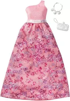 Barbie Fashions Complete Look Персиковое платье на одно плечо -