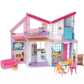 Barbie Malibu House Sold Dress Up Play Ages 3 and Ups Pink FXG57 (Кукла отдельно) Кукольный/домашний спектакль/ролевые игры розовый