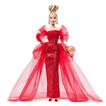 Barbie Mattel 80th Anniversary Blonde Signature Pretend Ages JBJ17 Doll, Black, Dress-Up Doll/House, Play, 6+, Red,