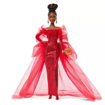 Barbie Mattel 80th Anniversary Brunette Signature Pretend Barbie Ages JBJ18 Doll, BLACK, Dress-Up Doll/House, Play, Doll, 6+, Red,