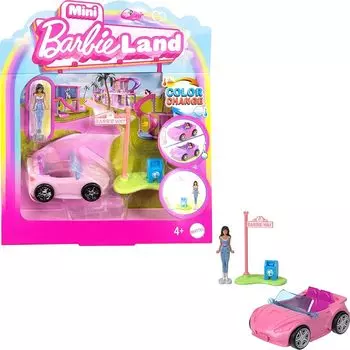 Barbie mini barbie land convertible В комплекте 1 микрокукла Одеваем куклу/домик Игровой домик/ролевые игры кабриолет От 6 лет розовый HYF42